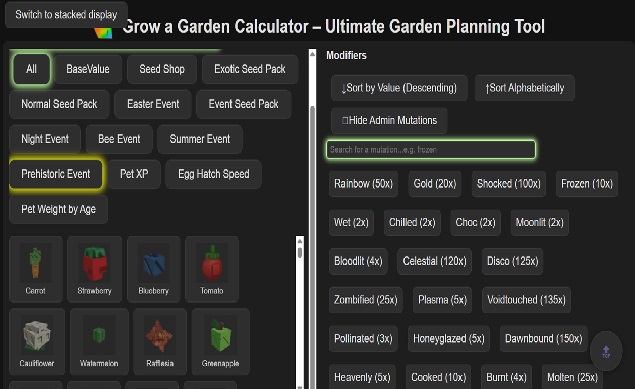 Grow A Garden Calculator screenshot