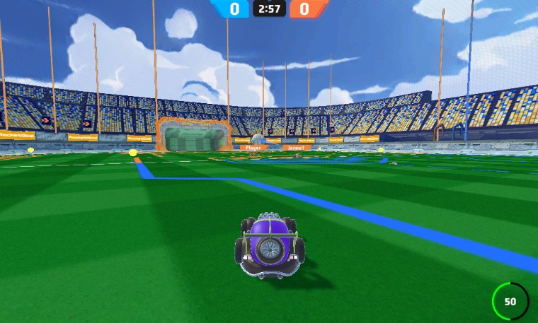 RocketGoal: Rocket-powered cars compete in fast-paced soccer-style sports matches